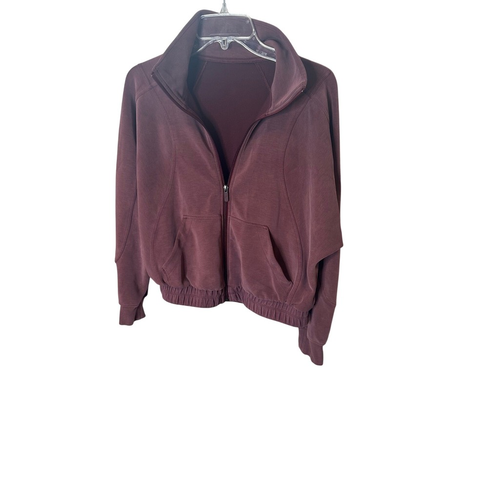 Lululemon Softstreme Full Zip Jacket Burgundy Maroon Women's‎ Size 8